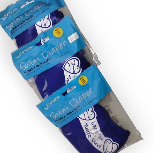 (3) Finis Swim Diaper 6 mo. 15-22lbs. Blue Swimsuit Baby Boy Girl NEW - Picture 2 of 8